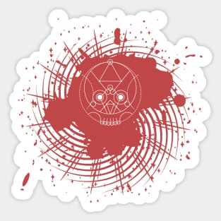 Sacred Geometry (The Skull) on Blood Splatter Sticker